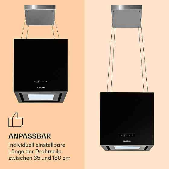 Люстра Умная островная вытяжка 595 м³/ч Управление через приложение Светодиодная панель Черный (Германия, Ровно