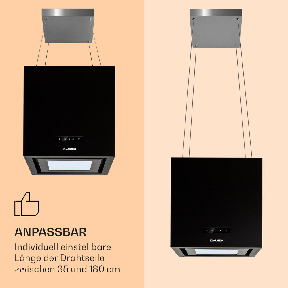 Люстра Розумна острівна витяжка 595 м3/год Керування через застосунок Світлодіодна панель Чорний (Німеччина, Рівне - фото 6