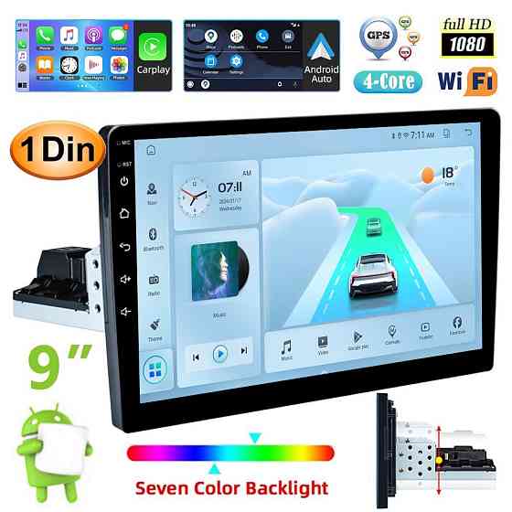 Мультимедийная 1DIN автомагнитола 9012A Android с GPS-навигацией, Wi-Fi, Bluetooth, сенсорным 8