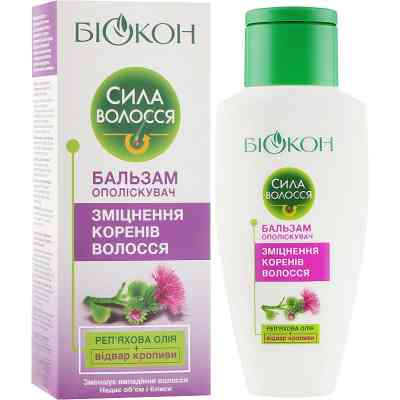 Кондиционер для волос Біокон Сила волос Бальзам ополаскиватель Укрепление корней 205 мл (4823110303313) Винница