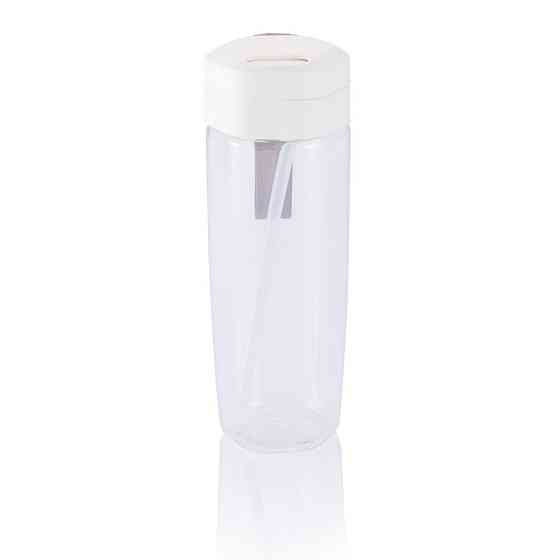 Бутылка для путешествий со встроенной трубочкой 650 мл белая Ровно