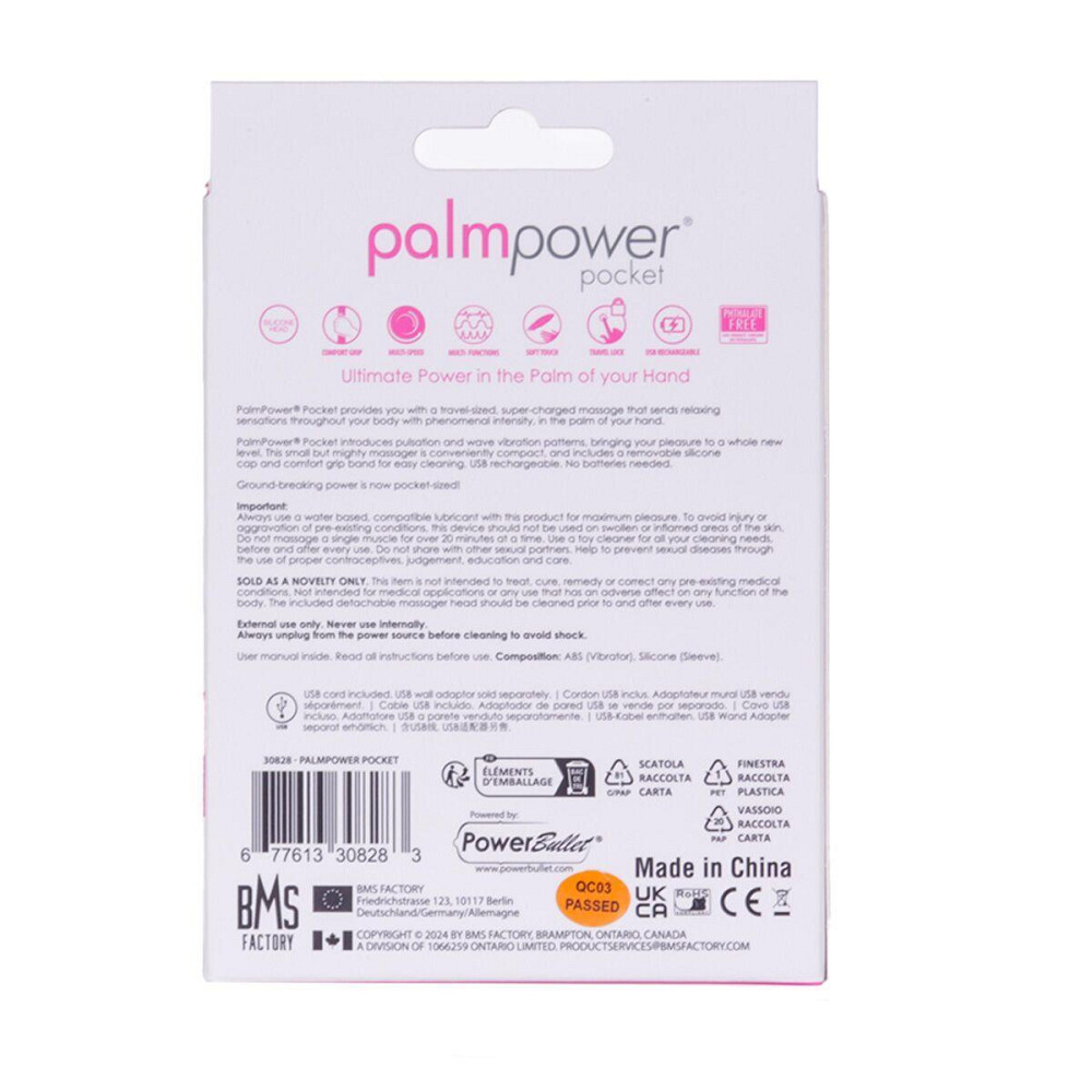 Мінівібромасажер PalmPower Pocket із чохлом на блискавці, водостійкий, перезаряджуваний, довжина 9 с Sex Aura Київ - фото 8