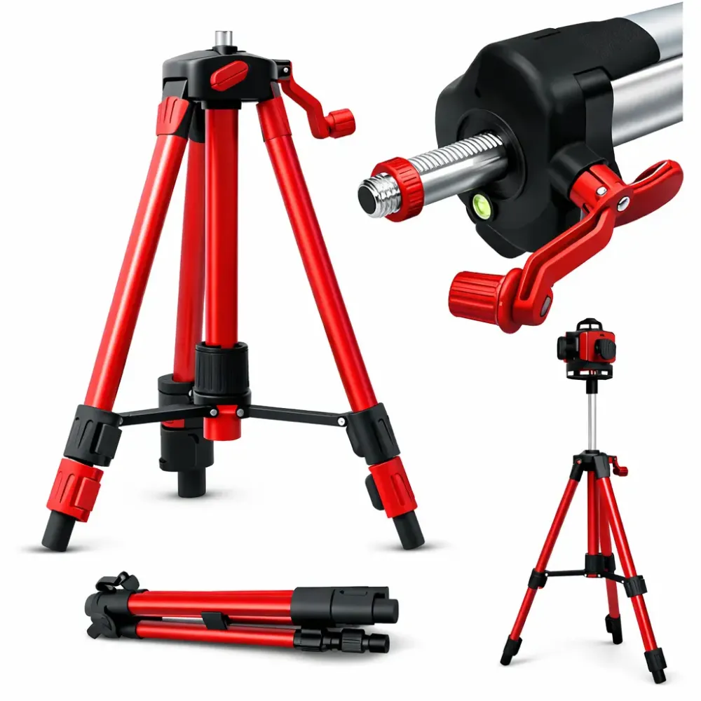 Телескопический штатив для лазерного уровня 40-100см, резьба 5/8" Красный Коломия - фото 2