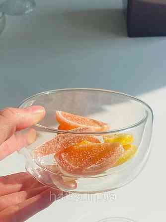 Тарілка піала-боул Olens "Звілінг" 330 мл подвійне скло для дому та ресторану Київ