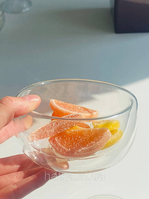 Тарілка піала-боул Olens "Звілінг" 330 мл подвійне скло для дому та ресторану Київ - фото 1