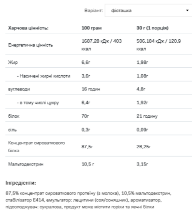 Whey Protein - 900g Salted Pistachio Луцк