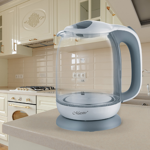 Електрочайник 1,7л 1850-2200W скло (диск) сірий MR-056-GREY Maestro Житомир - фото 4