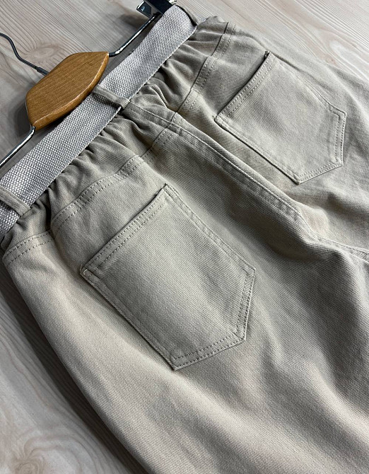 Джинси жіночі A-N 25072 MOM банани талія на резинці з ременем стрейчеві оверсайз бежеві, бежевий, L, L, 85 см, 112 см Київ - фото 14