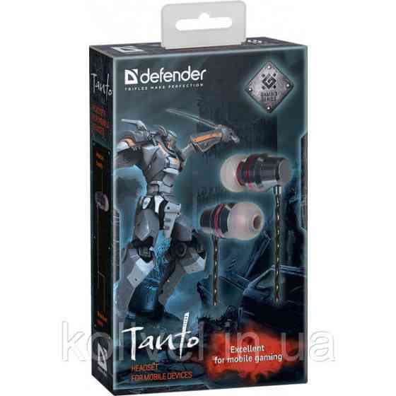 Гарнітура для смартфонів Defender Tanto чорно-сіра, кабель 1,2 м (64451) Киев