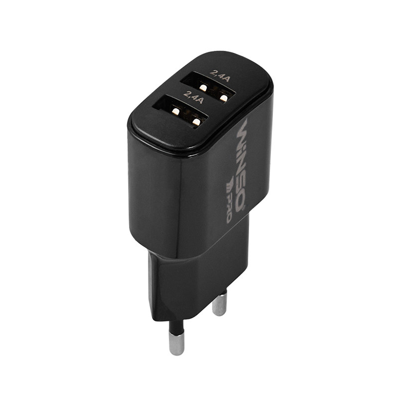 Мережевий зарядний пристрій Winso Pro 12W 2xUSB-A чорний Львів - фото 2