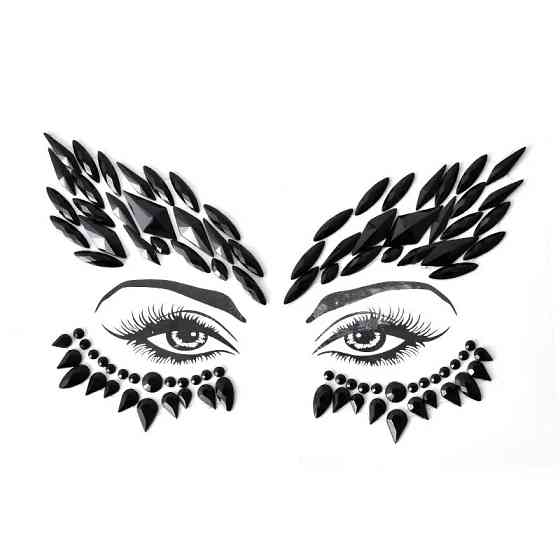 Стрази на обличчя для карнавалу one size чорний Київ