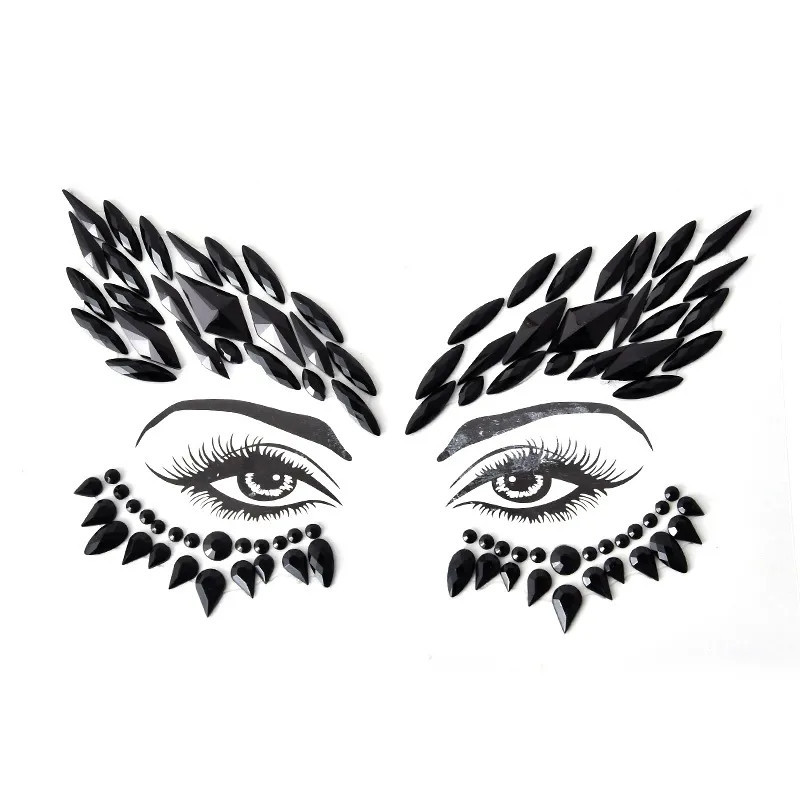 Стрази на обличчя для карнавалу one size чорний Київ - фото 1