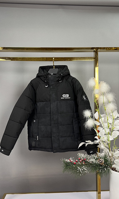 Подростковая зимняя куртка для мальчика варенка черная на холофайбере 152,158,164,170 Николаев - изображение 1