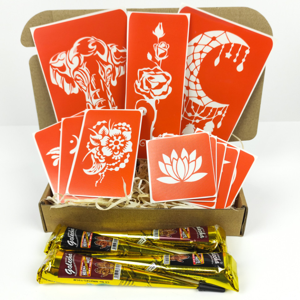 Набор хны с трафаретами для био-тату №5 henna-set-05 Винница - изображение 6