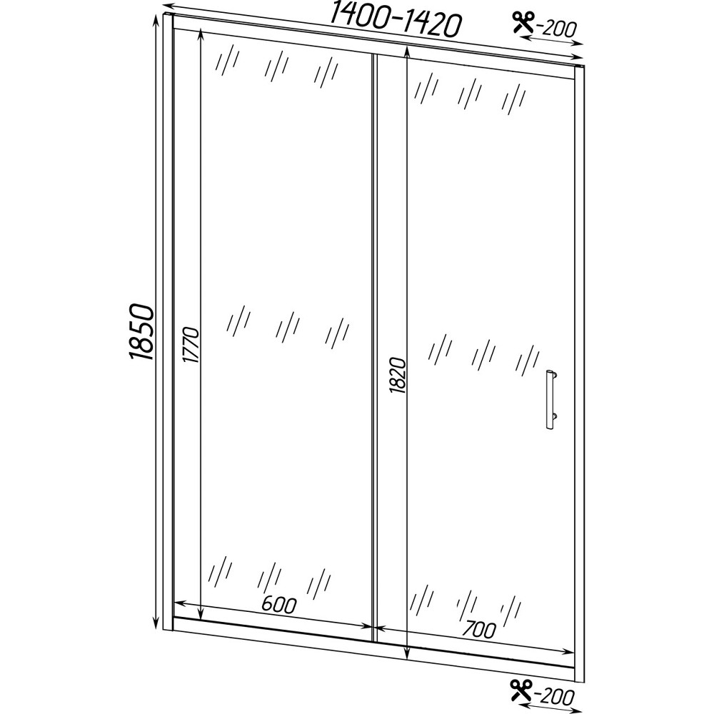 Душевые двери TORMES 140FS BRAVO (2уп.) Киев - изображение 6