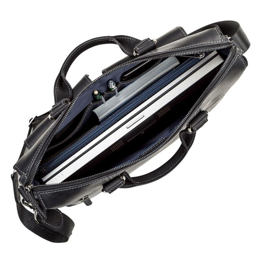 Сумка для ноутбука SHVIGEL 11111 шкіряна Чорна Київ - фото 6