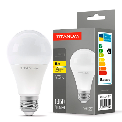 Лампа A65 15W E27 3000K 220V LED Titanum Житомир - фото 1