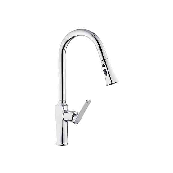 Смеситель для кухни с выдвижным изливом Kroner KRP Makon - C030-T хром Киев