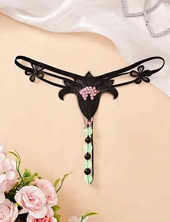 Труси з намистом фосфорні one size чорний Київ