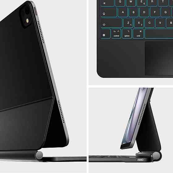 Клавиатурный чехол для iPad Air 11 (M3/M2) черный с трекпадом RGB подсветка магнитный универсальный кейс 11