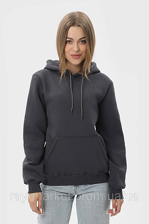 Худи женское базовое утепленное RAY BASIC темно-серое (U0401W-Dark Grey) Киев - изображение 1