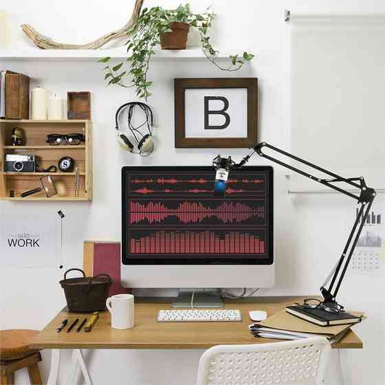 MIC-900WH-LED Набір USB-мікрофонів Конденсаторний мікрофон V3 Штанга мікрофона LED білий (Німеччина, читати Рівне