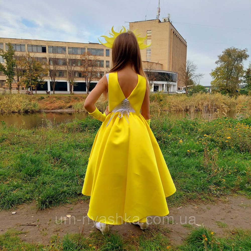 Жовте нарядне плаття на дівчинку костюм Сонечко, Курчатко, Качечка, Кульбаба Кривий Ріг - фото 4