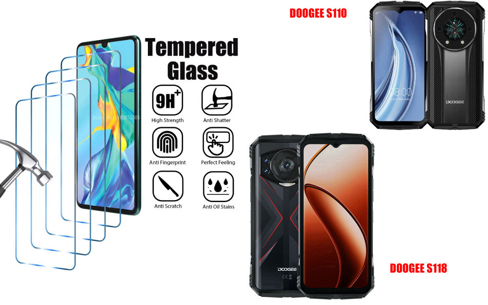 Захисне скло ArmorGlass для DOOGEE S110, DOOGEE S118 – стійке до подряпин та ударів Київ - фото 1