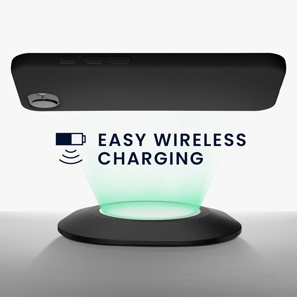 Чехол kwmobile для Apple iPhone 16e мягкий силиконовый TPU матовый черный совместим с беспроводной зарядкой Киев - изображение 9