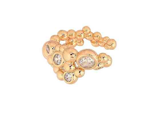Сережки моно-кафа позолота 18K «Візерунок з кристалами» 290797 ТМ XUPING Київ