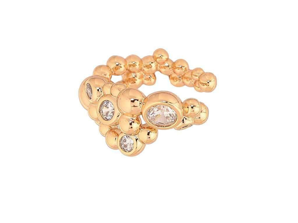 Сережки моно-кафа позолота 18K «Візерунок з кристалами» 290797 ТМ XUPING Київ - фото 1