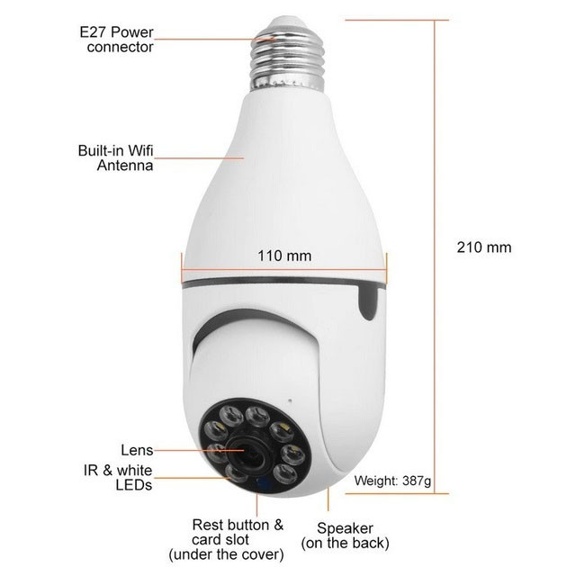 Устройство записи для камер видеонаблюдения CAM L1 E27 WIFI IP, Видеонаблюдения поворотные BY-17 Львов - изображение 7