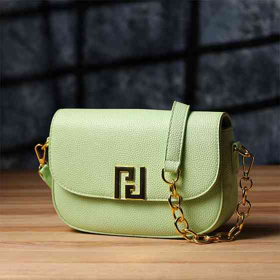 Напівкругла жіноча сумка з екошкіри Vintage sale_15148 Салатовий Київ