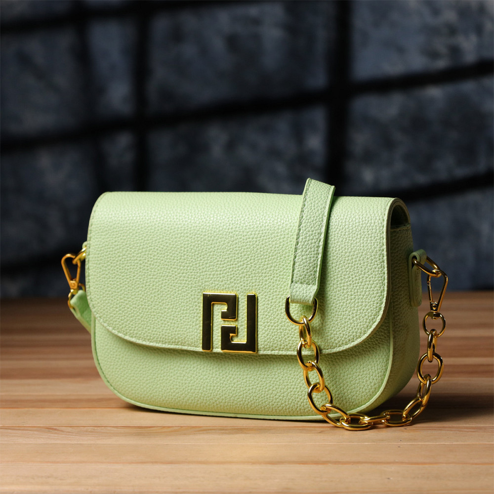 Напівкругла жіноча сумка з екошкіри Vintage sale_15148 Салатовий Київ - фото 6