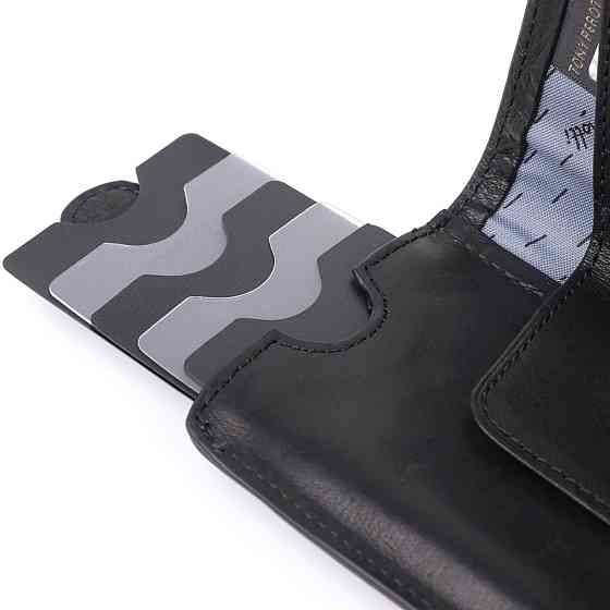 Вместительный картхолдер из натуральной кожи Tony Perotti 20899_1 (3796 nero) Черный Киев