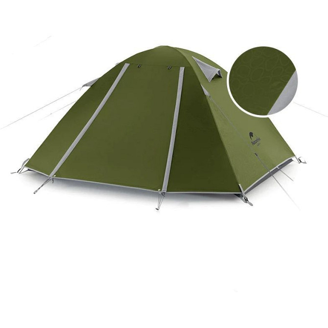 Намет двомісний Naturehike P-Series NH18Z022-P, 210T/65D, темний хакі Київ - фото 2