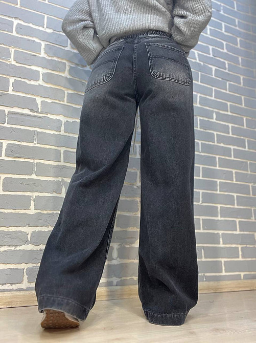 Джинси жіночі Vonnavi 412-241 палаццо вільні від стегна резинка на талії шнурок, чорний, 25, 25, 67 см, 96 см Київ - фото 14