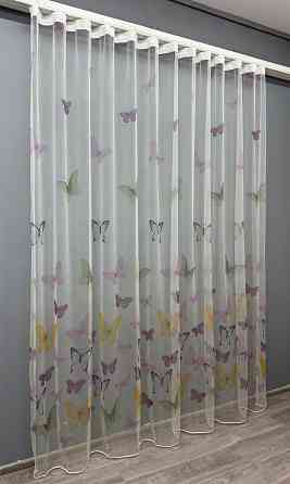 Тюль органза з великим різнокольоровим принтом "Метелики" 982т Київ