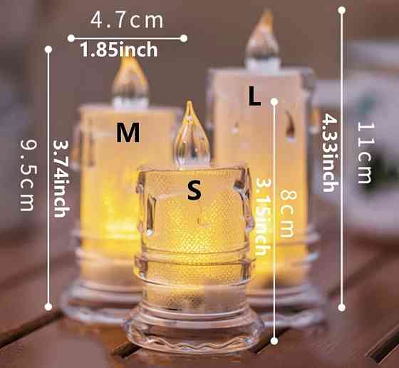 Набір LED свічок на батарейках  3 шт (0293) Сміла