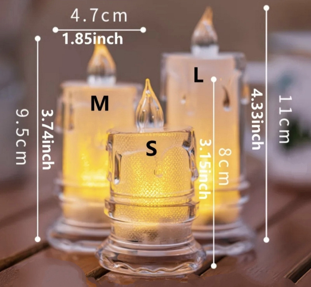 Набір LED свічок на батарейках  3 шт (0293) Сміла - фото 6