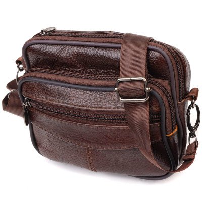 Сумка Vintage Поясна з натуральної шкіри Коричнева (21486) Вінниця - фото 1