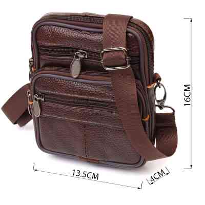 Сумка Vintage Чоловіча на пояс з натуральної шкіри Коричнева (21484) Вінниця