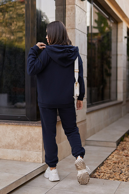 Жіночий спортивний костюм з нашивками "Walker" оптом | Батал Темно-синій, 54-56 Київ - фото 4