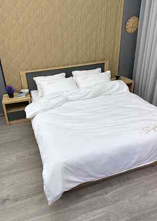 Комплект постільної білизни Сатин, Двоспальний 180х220 Білий (88-153) Київ