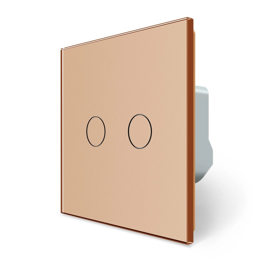 LIVOLO Сенсорний вимикач 2 сенсора для ролет штор воріт жалюзі LIVOLO золотий матовий скло Коломия - фото 3