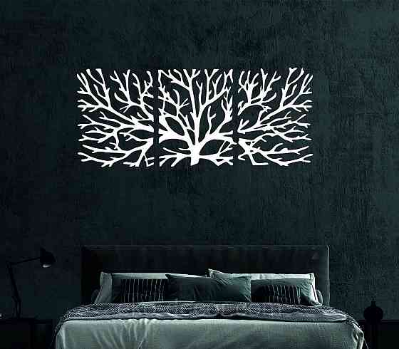 Декоративное настенное Панно «Дерево» Декор на стену 90*210 см, Белый Киев