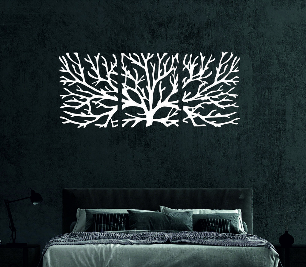 Декоративне настінне Панно «Дерево» Декор на стіну 90*210 см, Білий Київ - фото 3