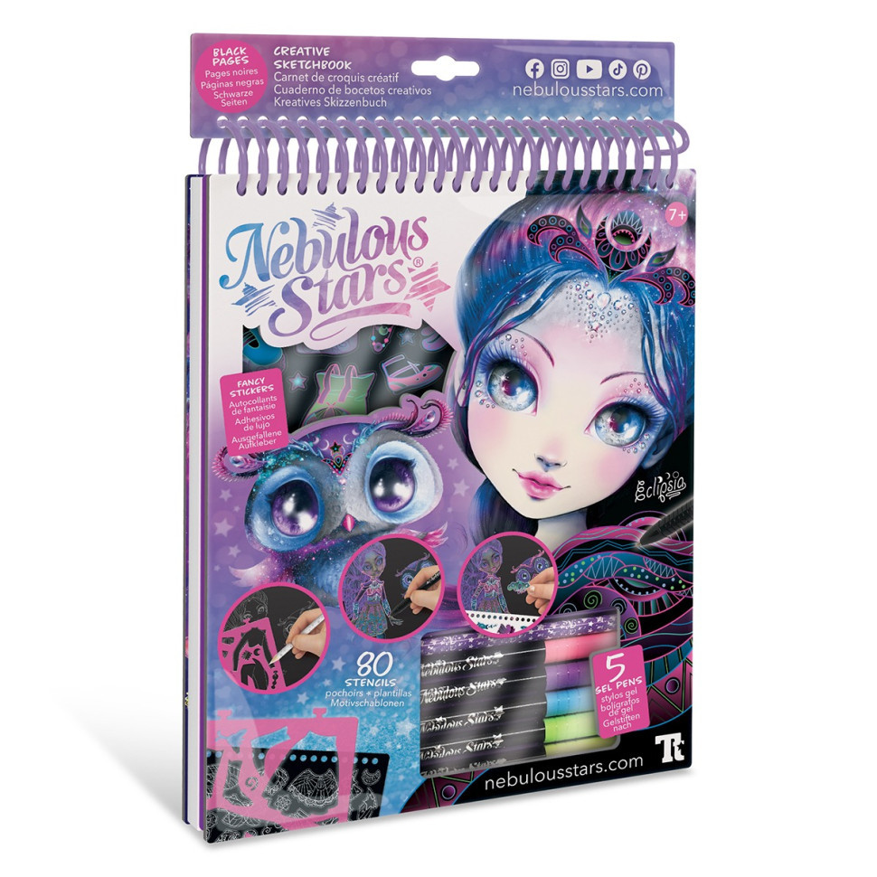 Набір для творчості Скетчбук: Екліпсія-чорні аркуші Nebulous Stars 11121, 8 ручок Вінниця - фото 1