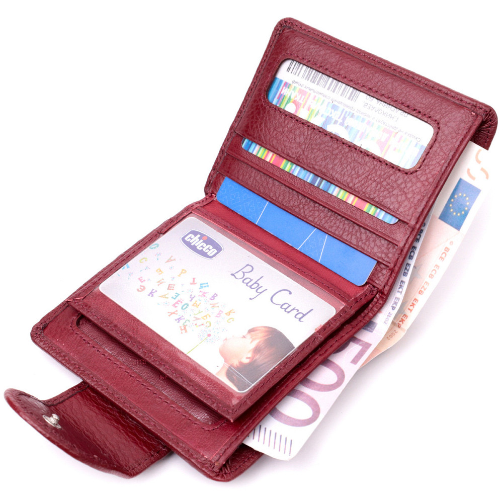 Женский кошелек вертикального типа из натуральной кожи ST Leather 22452 Бордовый Киев - изображение 6
