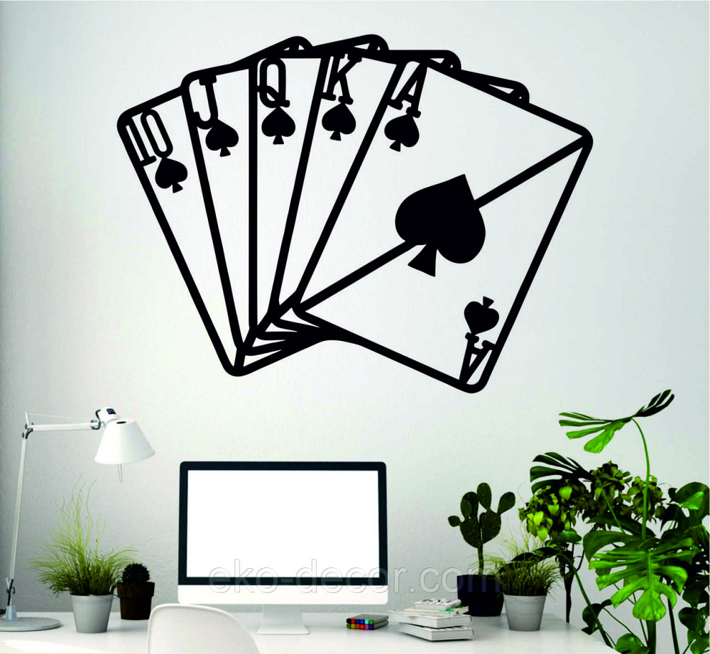 Декоративне настінне Панно «Карти» Декор на стіну 90*68 см, Чорний Київ - фото 4